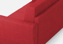 Divano 3 Posti 212x85x85 cm Yasel in Tessuto Rosso