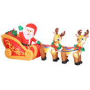 Babbo Natale Gonfiabile con Slitta e Renne da 2,4m con 6 Luci LED e Gonfiatore per Esterni e Interni      