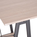 Scrivania da Ufficio Industrial in Metallo e Legno MDF Ripiani Legno e Nero 140x60x75 cm 
