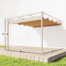 Pergola Addossata 3x3 m con Tetto Retrattile Scorrevole UV30+ e Fori di Drenaggio Beige      