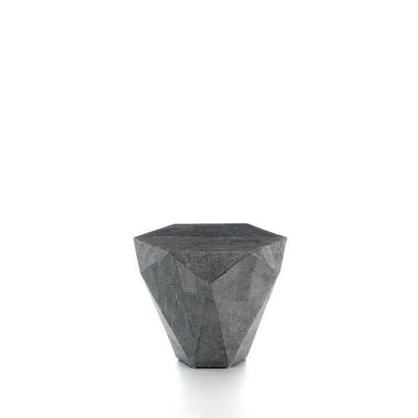 online Tavolino da Soggiorno 60x60x50 cm in Pietra Fossile Diamond small Grigio