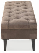 Panca Contenitore 121x51x47 cm in Velluto Soriani Tortora