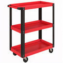 Carrello Porta Attrezzi a 3 Ripiani 70,5x35x82,5 cm in Metallo e PP Rosso e Nero      