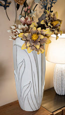 Vaso Gardy Ø30,5x69 cm in Resina Bianco effetto lavato      