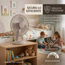 Ventilatore da Tavolo Ø30cm Potenza 35W 3 Velocità Silenzioso Sabbia      