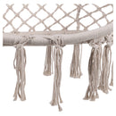 Poltrona Sospesa Amaca in Macramè con Nappe in Poliestere e Cotone con Struttura in Acciaio Beige      