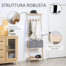 Appendiabiti per Ingresso 55x37x173 cm in Legno Naturale