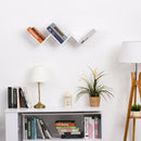 Libreria Mensola Sospesa a V 80,6x16x15,2 cm in Legno  Bianca