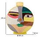 Vaso Piccassy Color Round 28x9x33 cm in Ceramica Multicolor      