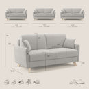 Divano Letto 3 Posti 200x94x97 cm in Tessuto Azzurro