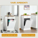 Credenza da Cucina 51x33,5x90 cm con Supporto per Bidoni della Spazzatura da 38 Litri in MDF Bianco      