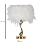 Lampada da Tavolo Cart Bianca Ø25x47 cm in Ferro e Plastica Oro e Bianco      