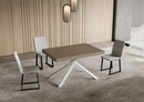 Tavolo Allungabile 140/224x80Cm Niket Tortora Gambe Bianche      