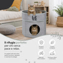 Cuccia per Gatti 35x33x33 cm Letto per Animali Domestici con Fodera Grigio      