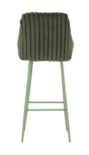 Sgabello Bar Alaska A Verde Set 2 Pz 52x46x111 cm in Compensato e Spugna e Ferro e Poliestere Verde      