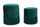 Puff Contenitore Lines Coppia Verde Ø35x42-30x32 cm in Legno e Spugna e in Ferro e Poliestere Verde