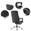 Sedia Poltrona da Ufficio Ergonomica Presidenziale in Similpelle Reclinabile Nera 