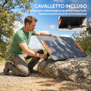 Caricabatteria Solare 100W Pieghevole con Attacco USB-A e USB-C per Ricarica Rapida IP67 Nero      
