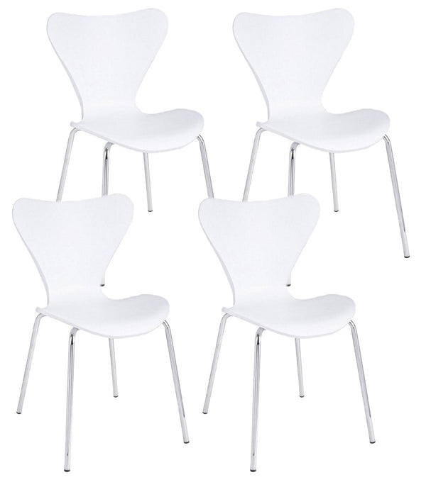 acquista Set 4 Sedie 50x49,5x82 cm Tessa in Plastica Bianco
