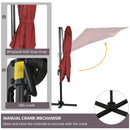 Ombrellone da Giardino Decentrato 245x245x248 cm in Alluminio Rosso