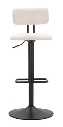 Sgabello Bar Light Bianco 41x47,5x85 cm in Ferro e Compensato e Spugna e Poliestere Nero e Bianco      