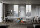 Tavolo Allungabile 180-440x90x77 cm Volantis Premium Cemento Telaio 4B 