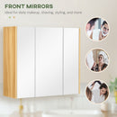 Specchiera da Bagno 3 Ante 68x22x60 cm Mensole Regolabili Bianco