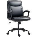 Sedia da Ufficio Presidenziale 60x68x95,5-105 cm Reclinabile ad Altezza Regolabile in Finta Pelle Nero   
