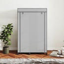 Armadio Portatile 103x43x162,5 cm con Ruote 6 Ripiani Aperti in Tessuto non Tessuto e Acciaio Grigio Chiaro      