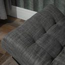 Divano Letto Chaise Longue 3 Posizioni 164x66x81 cm in Legno e Tessuto Lino  Antracite