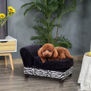 Divano per Animali Domestici con Vano Portaoggetti Nero e Bianco 57x34x36 cm 