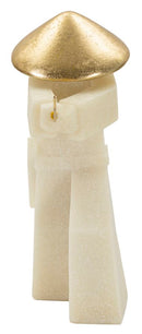 Decorazione Samurai Toku Quarzy 34x12x30 cm in Resina e Metallo Bianco e Oro      