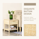Comodino 1 Cassetto 1 Ripiano 40x40x48 cm in MDF color Legno