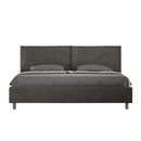 Letto Matrimoniale Imbottito in Microfibra Appia Large Grigio Varie Misure