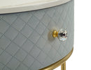 Comodino Toeletta con Puff Vellit Celeste Ø52x70 cm - Ø36x39 cm in Pino e MDF e Metallo      
