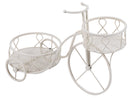 Portavaso a Forma di Bici 37x59x25 cm in Ferro Battuto Crema