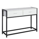 Consolle Fissa 120x34x81 cm in Truciolare e Acciaio  Bianco e Nero