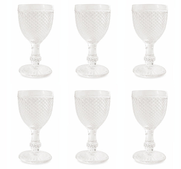 Set 6 Calici Ø8,2x16,5 cm in Vetro Villa d'Este Home Tivoli Diamond Trasparente sconto