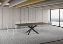 Tavolo Allungabile 160-264x90x77 cm Volantis Premium Tortora Telaio Antracite 