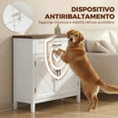Credenza Moderna Stile Rustico 76x35x80 cm con 2 Ante in MDF Bianco      