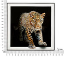 Dipinto su Tela Laccato Giaguaro con Cornice 82x4x82 cm in Pino e Tela e Plastica      