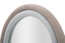 Specchio da Muro Cloe Velluto Grigio 60x4x160 cm in MDF e Poliestere e Specchio Multicolor      