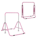 Barra Trazioni per Bambini Pieghevole Altezza Regolabile 88-128 cm in Acciaio Rosa  