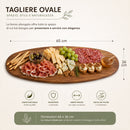 Vassoio Tagliere da Portata Ovale per Aperitivi 65x26 cm in Legno      