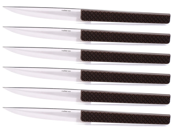 Set 6 Coltelli da Tavola Lama Liscia Manico in Polipropilene K8 Turtle Marrone prezzo