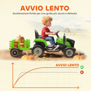 Trattore Elettrico per Bambini 12V con Rimorchio Staccabile 139x58x55 cm e Telecomando Verde  