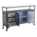 Mobile Emeric 132,5x37,5x82 h cm in Acciaio Grigio