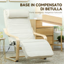 Poltrona Relax Riscaldante e Massaggiante 67x95x101 cm con Poggiapiedi Regolabile e Telecomando Struttura in Legno Crema  