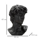 Scultura Testa Antica Nera 44x35,5x60 cm in Poliresina