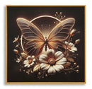 Stampa con LED su Tela Laccata con Cornice Butterfly 50x4x50 cm in Abete e Tela e Plastica      